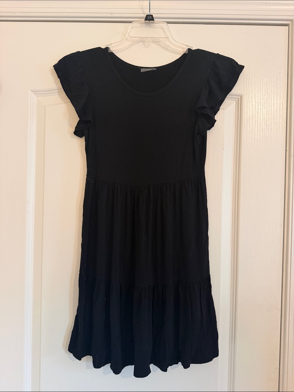 Olivia Rae Black Mini Dress with Ruffle Sleeves